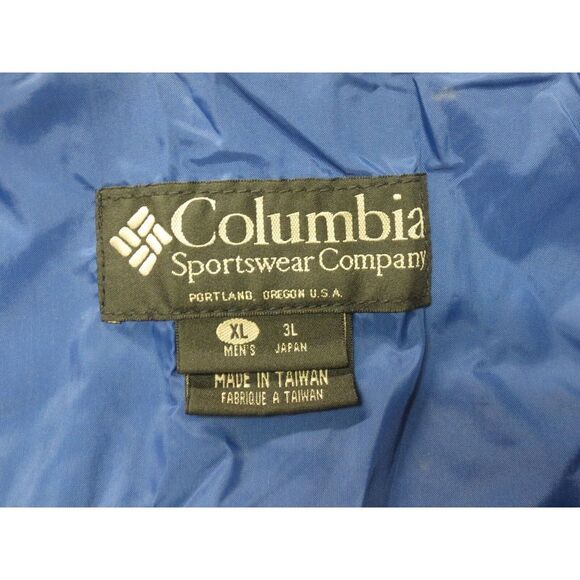 Men's Columbia 90's Jacket Blue‎ Black 1/2 Zip CONVERT Size XL Nylon VTG Coat - Picture 3 of 11